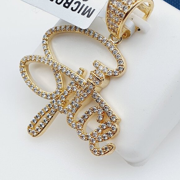 "14K Gold Plated Cubic Zircon Pendant, INUS1BR097 - Picture 8 of 10